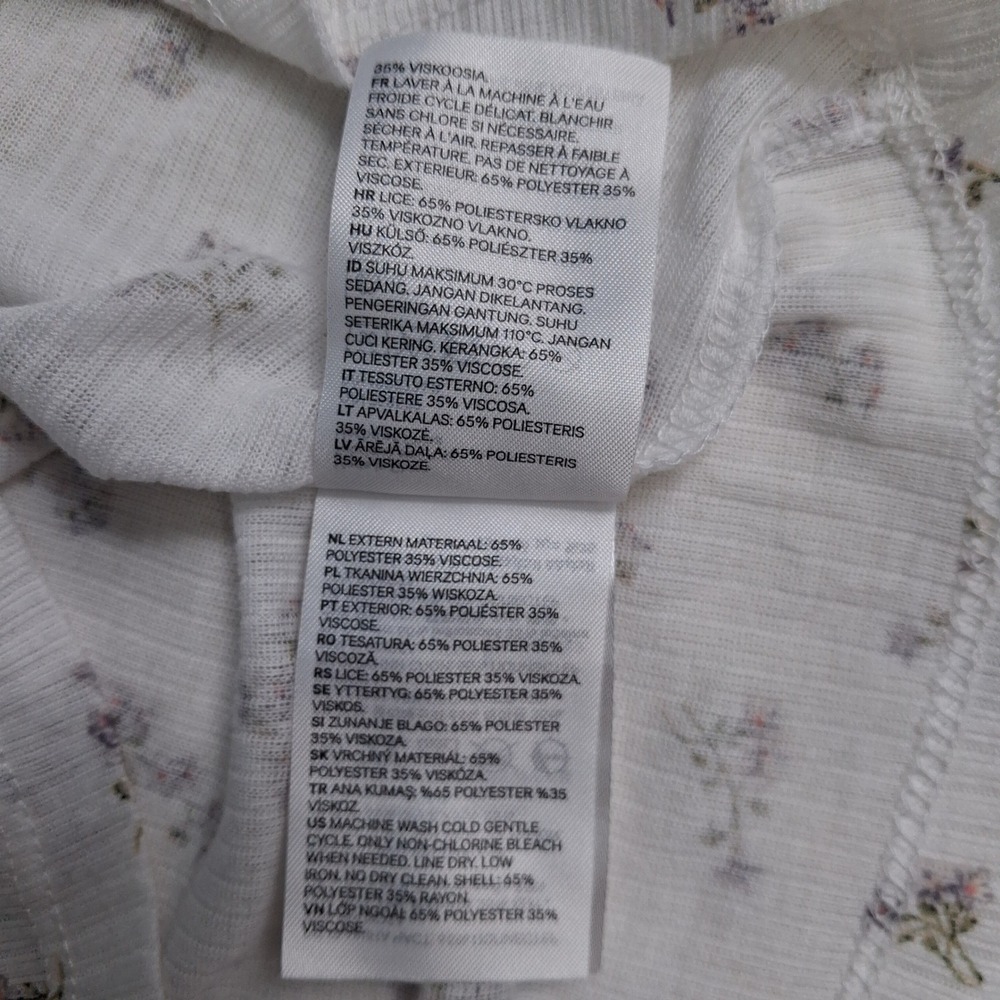 Brock Collection x H&M Womens Sm Racerback Tank Top Ribbed Stretch Floral Dainty - Picture 8 of 10